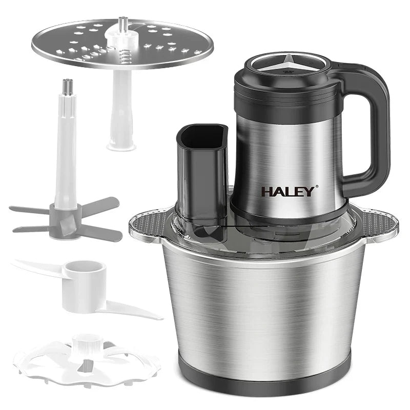 Tocător Electric Multifuncțional HALEY HY-1244 – Putere de 1200W și vas de 3.5L din inox pentru tocare rapidă și versatilă